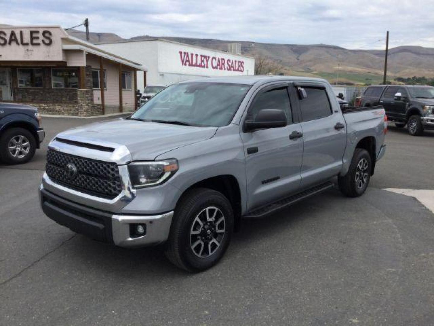 2020 Cement /Black, leather Toyota Tundra SR5 5.7L V8 CrewMax 4WD (5TFDY5F17LX) with an 5.7L V8 DOHC 32V engine, 6-Speed Automatic transmission, located at 1801 Main Street, Lewiston, 83501, (208) 743-9371, 46.417065, -117.004799 - Photo#0