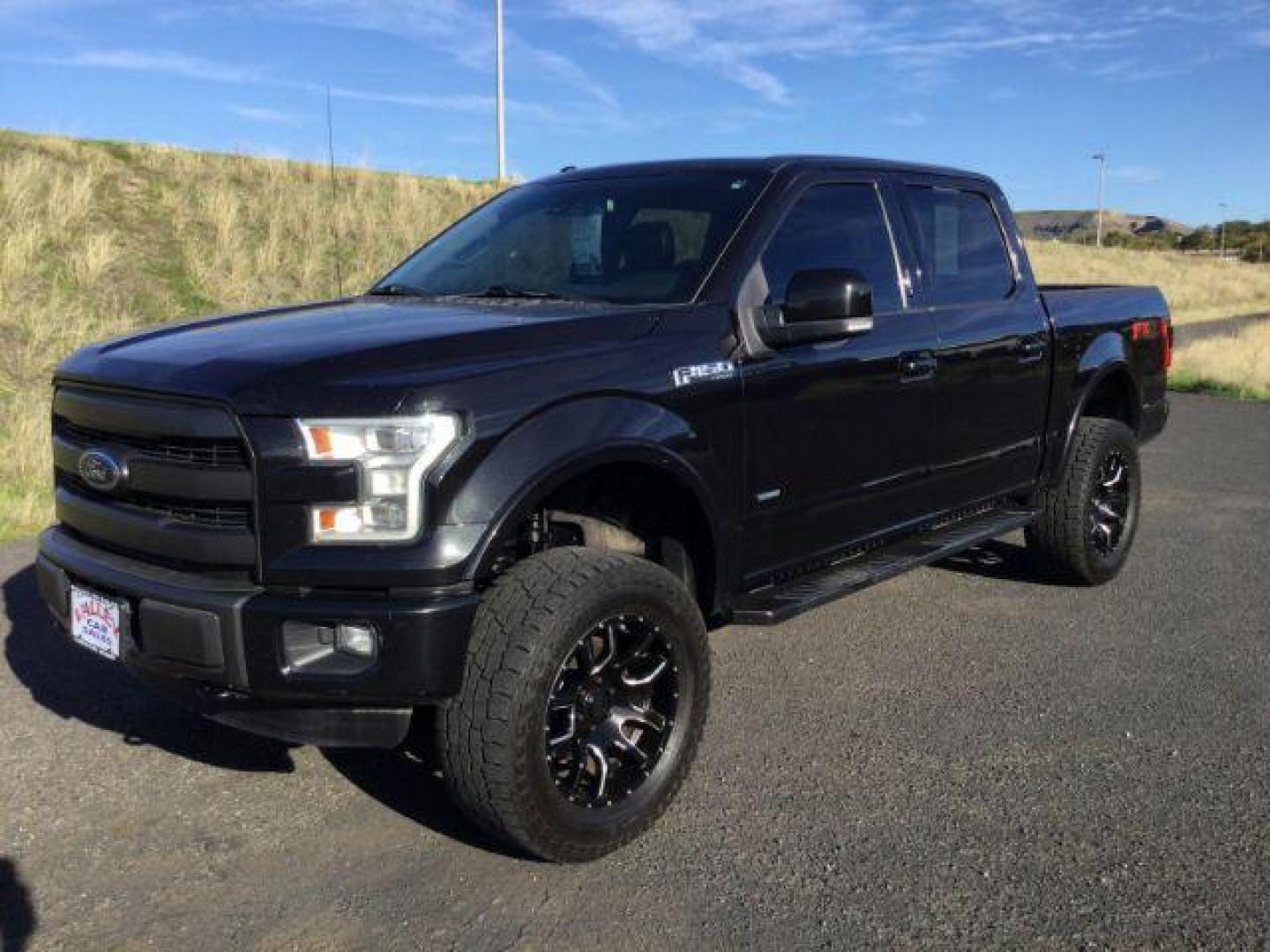 2015 Tuxedo Black Metallic /BLACK LEATHER Ford F-150 Lariat SuperCrew 5.5-ft. Bed 4WD (1FTEW1EG7FK) with an 3.5L V6 TURBO engine, 6-Speed Automatic transmission, located at 1801 Main Street, Lewiston, 83501, (208) 743-9371, 46.417065, -117.004799 - Photo#0