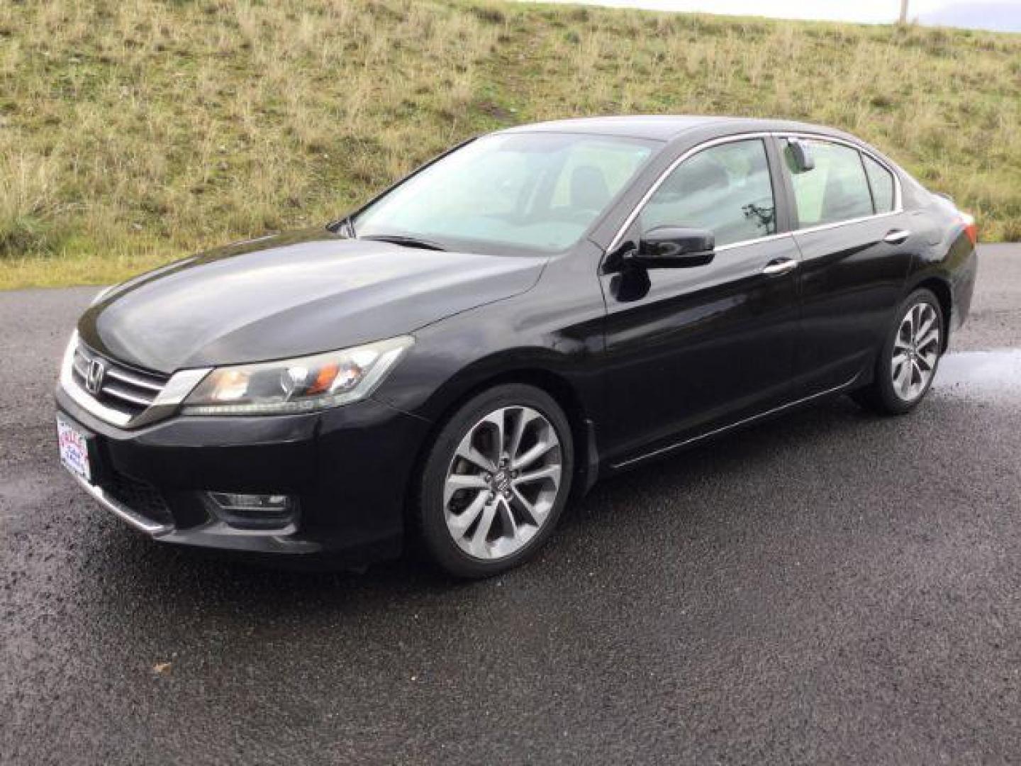 2013 Crystal Black Pearl /Black Cloth Interior Honda Accord Sport Sedan CVT (1HGCR2F53DA) with an 2.4L L4 DOHC 16V engine, Continuously Variable Transmission transmission, located at 1801 Main Street, Lewiston, 83501, (208) 743-9371, 46.417065, -117.004799 - Photo#0