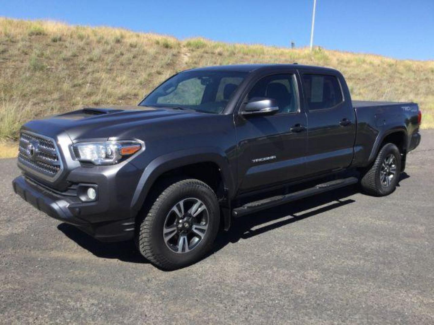 2017 GRAY /BLACK LEATHER Toyota Tacoma SR5 Double Cab Super Long Bed V6 6AT 4WD (5TFDZ5BN8HX) with an 3.5L V6 DOHC 24V engine, 6-Speed Automatic transmission, located at 1801 Main Street, Lewiston, 83501, (208) 743-9371, 46.417065, -117.004799 - Photo#0