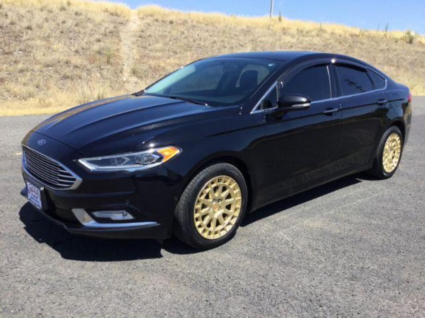 2017 Shadow Black /Ebony, premium leather Ford Fusion Titanium AWD (3FA6P0D94HR) with an 2.0L L4 DOHC 16V engine, 6-Speed Automatic transmission, located at 1801 Main Street, Lewiston, 83501, (208) 743-9371, 46.417065, -117.004799 - Photo#0