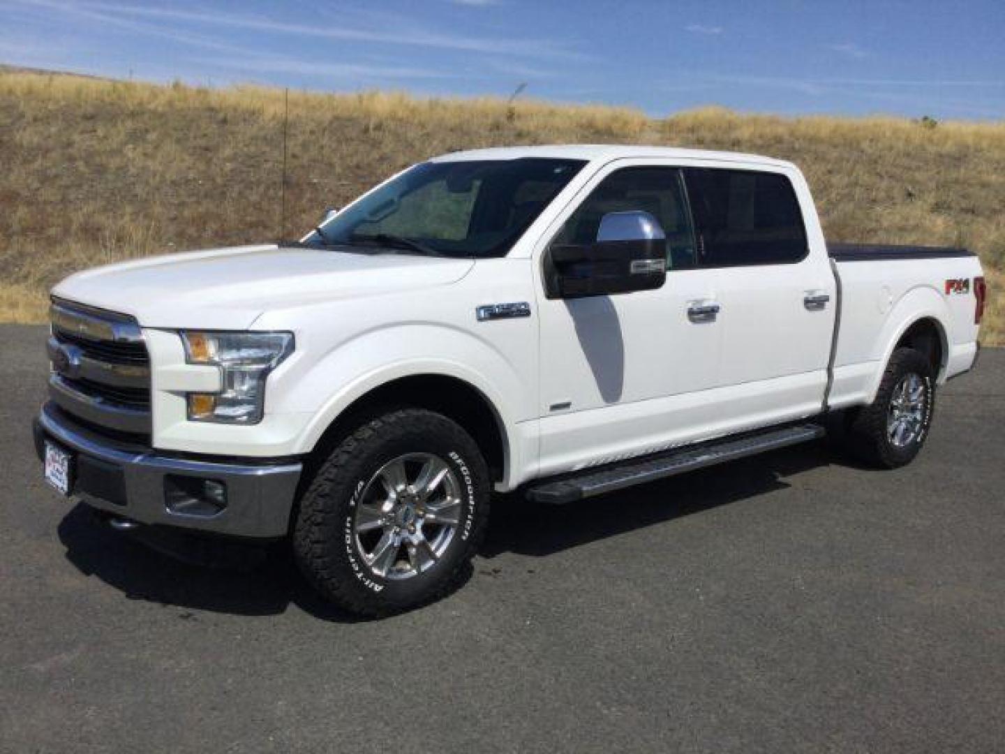 2015 White Platinum Metallic Tri-Coat /GRAY LEATHER Ford F-150 Lariat SuperCrew 6.5-ft. Bed 4WD (1FTFW1EG1FK) with an 3.5 V6 engine, 6-Speed Automatic transmission, located at 1801 Main Street, Lewiston, 83501, (208) 743-9371, 46.417065, -117.004799 - Photo#0