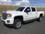 2018 White Frost Tricoat /Jet Black, leather GMC Sierra 3500HD Denali Crew Cab 4WD (1GT42YEY2JF) with an 6.6L V8 OHV 16 DIESEL engine, 6-Speed Automatic transmission, located at 1801 Main Street, Lewiston, 83501, (208) 743-9371, 46.417065, -117.004799 - Photo#0