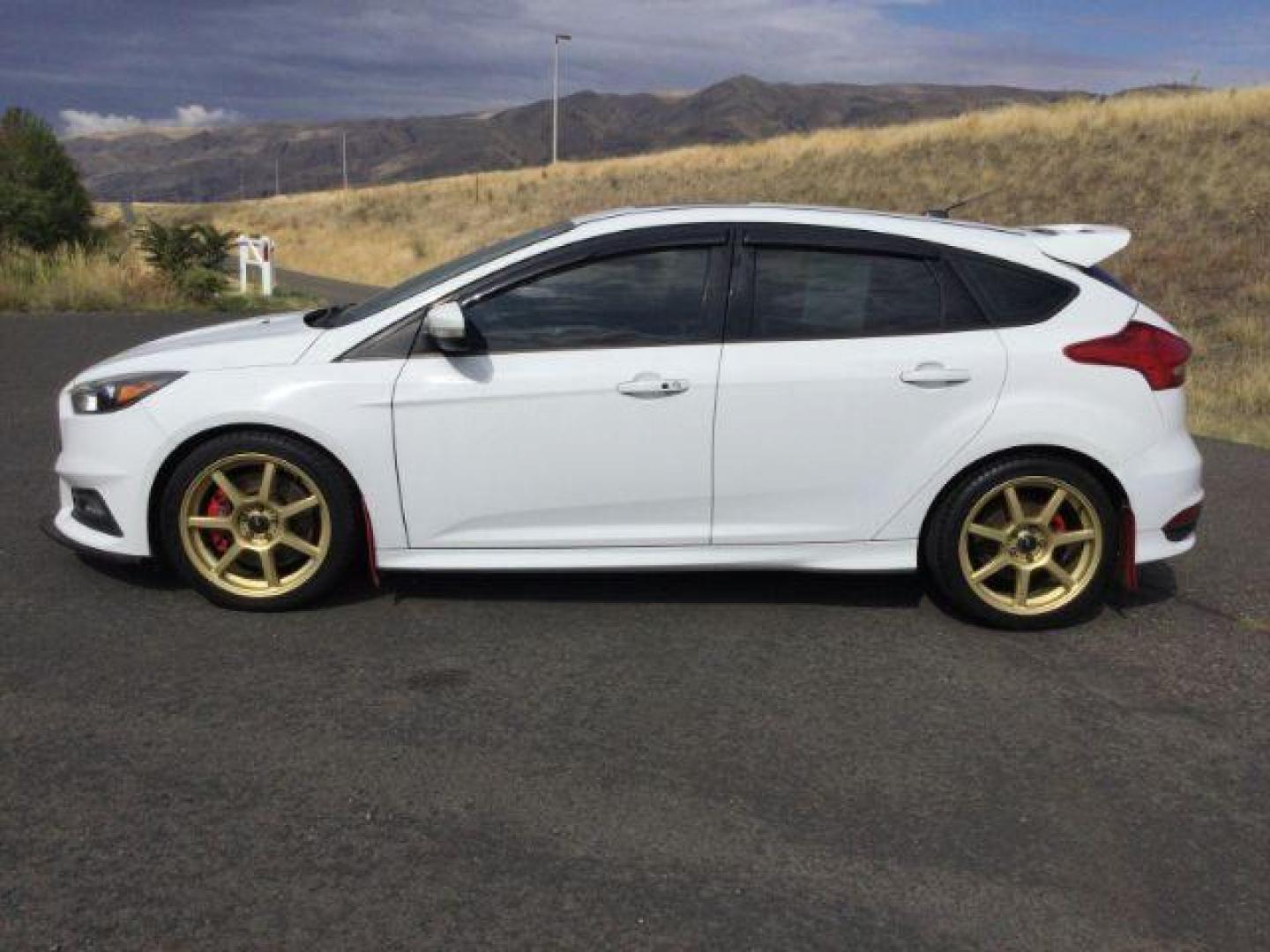 2017 Oxford White /Charcoal Black, leather Ford Focus ST Hatch (1FADP3L94HL) with an 2.0L L4 DOHC 16V engine, 6-Speed Manua transmission, located at 1801 Main Street, Lewiston, 83501, (208) 743-9371, 46.417065, -117.004799 - Photo#1