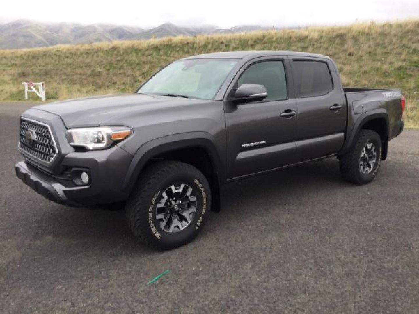 2018 Magnetic Gray Metallic /DARK GRAY CLOTH Toyota Tacoma TRD OFF ROAD DOUBLE CAB 4WD (5TFCZ5ANXJX) with an 3.5L V6 DOHC 24V engine, 6-Speed Automatic transmission, located at 1801 Main Street, Lewiston, 83501, (208) 743-9371, 46.417065, -117.004799 - Photo#0