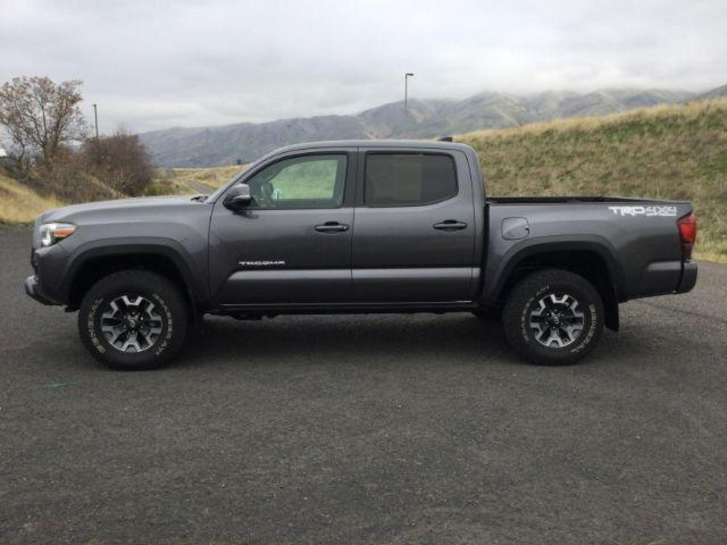 2018 Magnetic Gray Metallic /DARK GRAY CLOTH Toyota Tacoma TRD OFF ROAD DOUBLE CAB 4WD (5TFCZ5ANXJX) with an 3.5L V6 DOHC 24V engine, 6-Speed Automatic transmission, located at 1801 Main Street, Lewiston, 83501, (208) 743-9371, 46.417065, -117.004799 - Photo#1